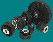 muti-ribbed nylon pulleys