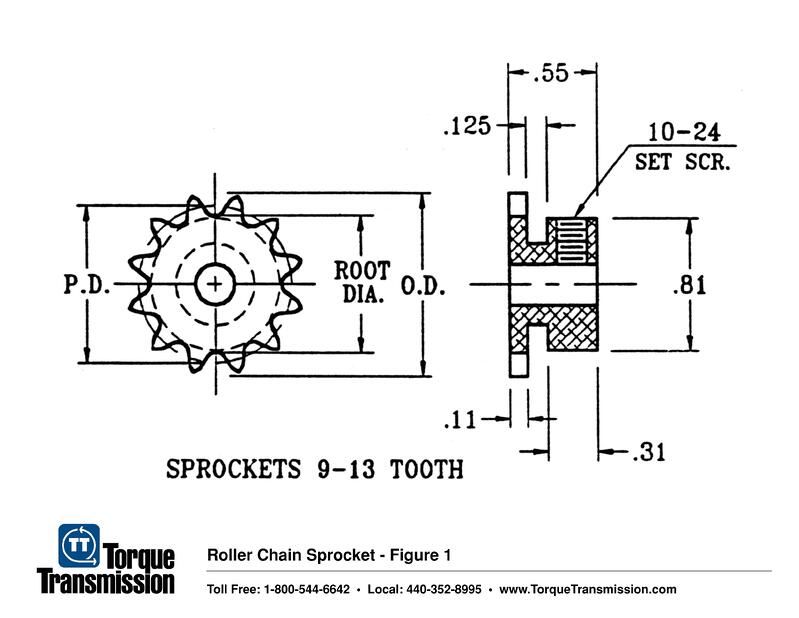 Nylon Roller Chain Sprockets Torque Transmission
