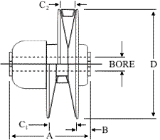 Precision Variable Speed Pulley dimensions